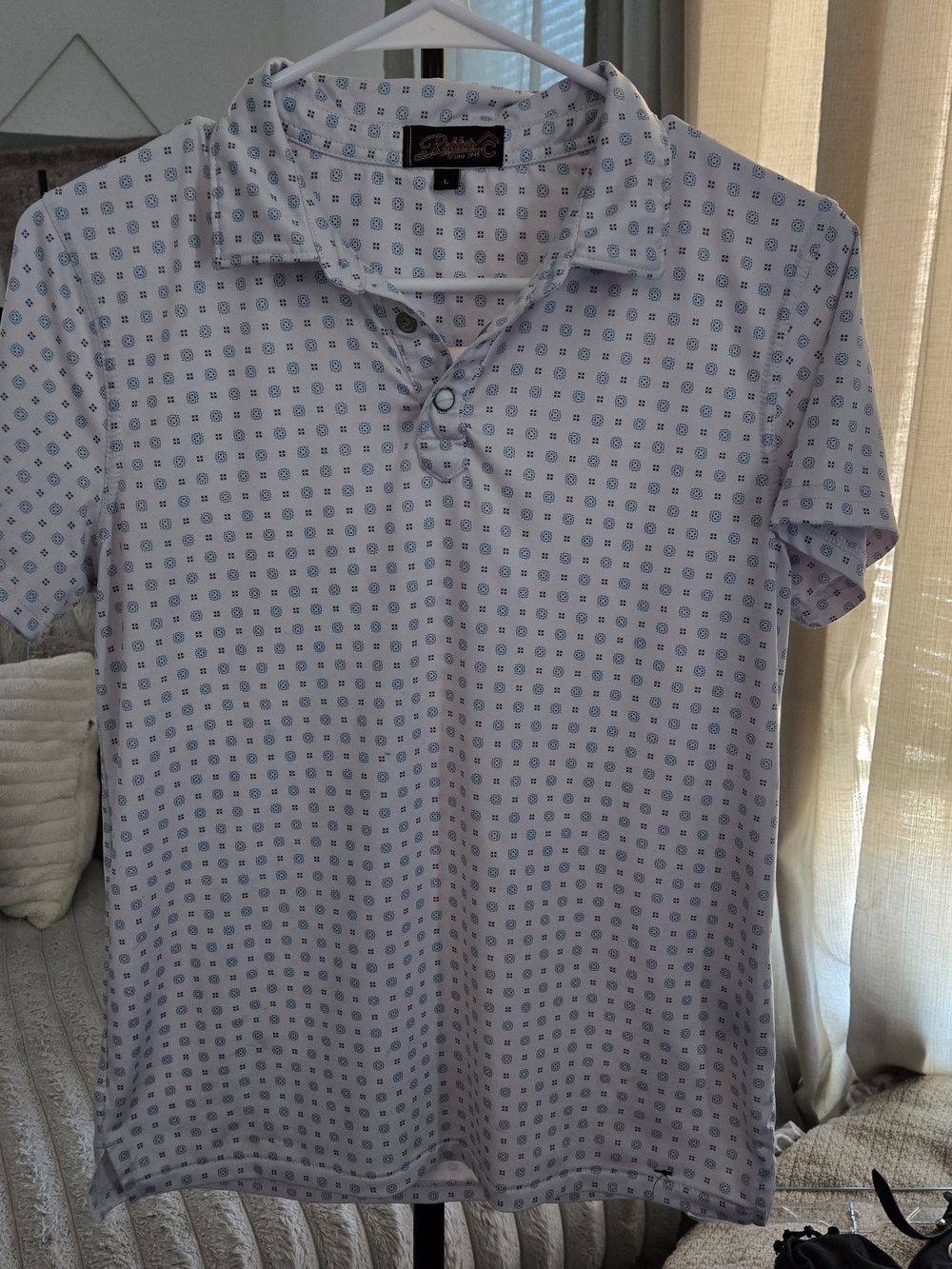 Rafter C Light Blue Printed Polo - Kids